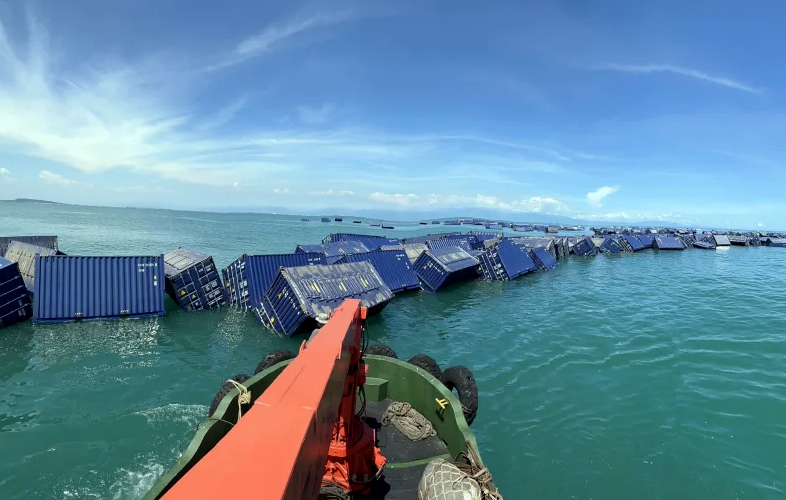 海运集装箱船在高雄沉没原因曝光！